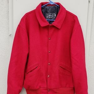 Vintage Letterman Jacket Awesome Raspberry Red without patches blank 1970s 1960s